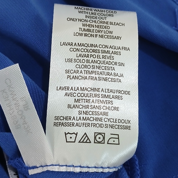 Calvin Kline sz S Dazzing Blu Sleeveless Mockneck Top with Gathered Seam - Picture 13 of 13